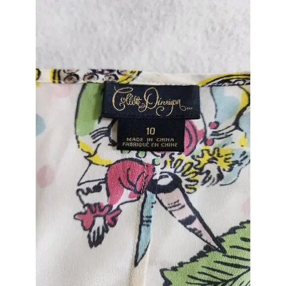 Collette Dinnigan for Anthropologie 100% Silk Dress Kaftan Printemps Size 10 - Picture 4 of 11